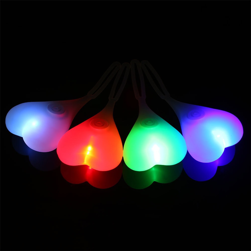 Bike Light Heart Shape Cycling Balls Tail Waterproof Silicone Bicycle Taillight Rear Lights Night Warning Led Seat Back Egg Lamp
