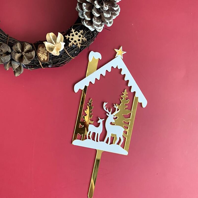 ! Merry Christmas Acrylic Cake Topper Snowman Letters Acrylic Cupcake Topper For Xmas Party Christmas Cake Decorations: 03