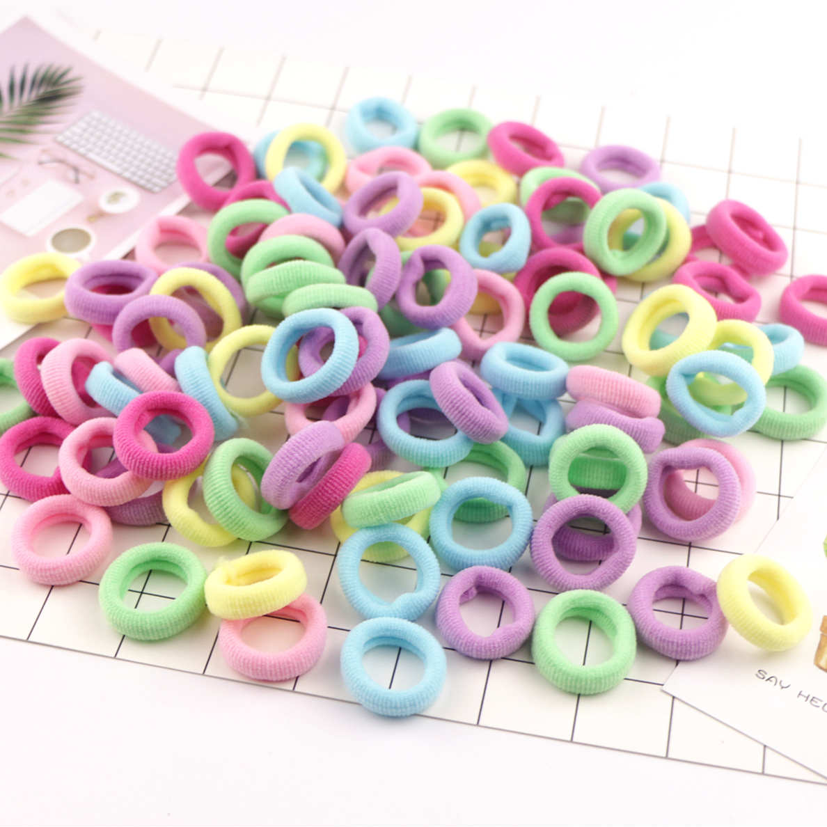 20 st härliga barn hårband rainbow mini gummiband 2cm pannband flicka elastiska hårband baby håraccessoarer: 4