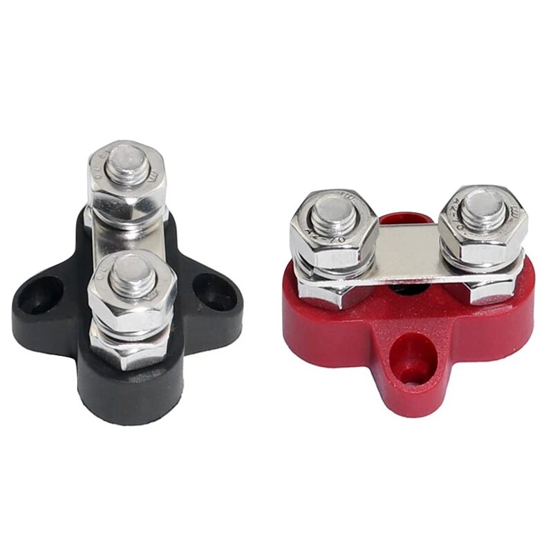 2 Pcs 48V DC Max M6 Battery Power Distribution Terminal Busbar Stud Junction Post Set