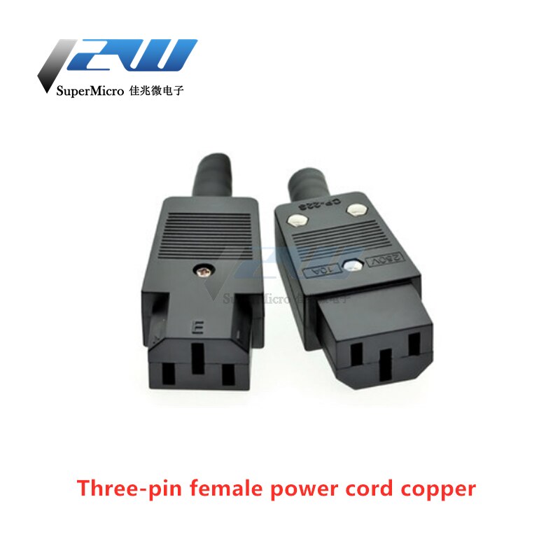 Input connector 10A 250VAC 3pin iec320 C14 power plug with red light rocker switch 10A male/female connectorAC-01/02/03/04/05/06: 3core power female