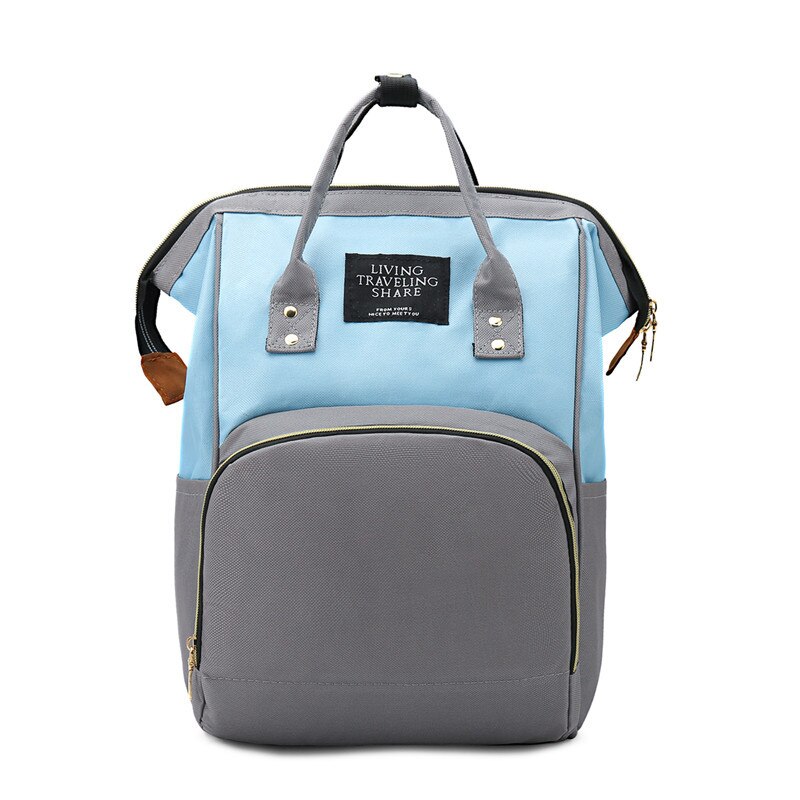 Contrast Kleur Luiertas Lichtgewicht Multi-Functionele Grote Capaciteit Hand Mother 'S Bag Zwangere Vrouwen Mama Zak Zuigeling: Greyish Blue Mixed Colors