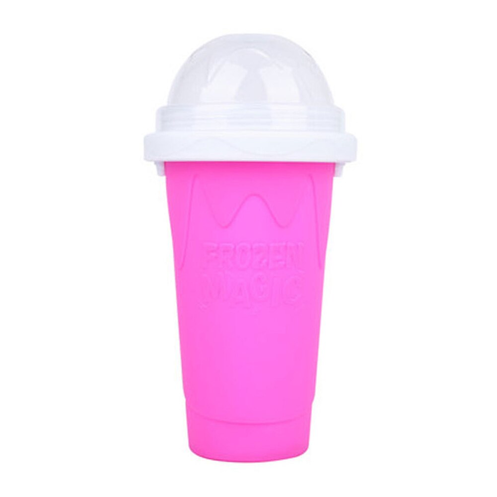 Squeeze Homemade Cup Quick Frozen Slushy Shake DIY Ice Cream Maker Homemade Bottle for Summer Juice Ice Cream Smoothies Cup: Rose Red