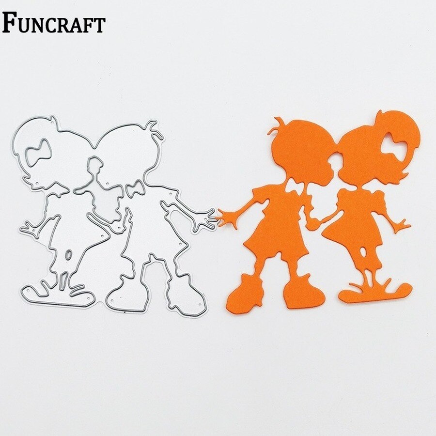 Elsker ungt par stirrer holder hender metall kutte dies kscraft kuttes for kort lage scrapbooking valentinsdag dør