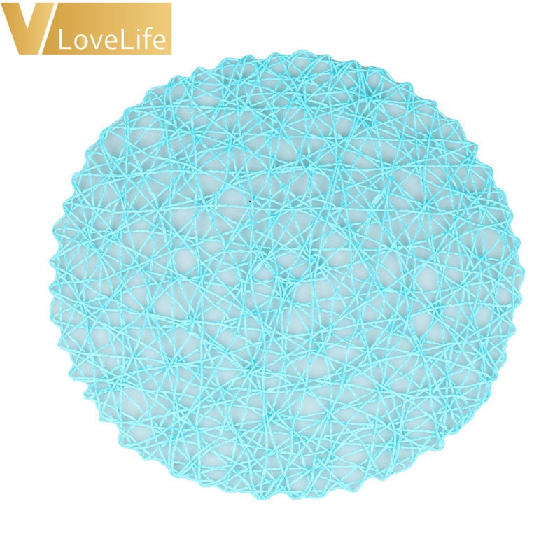 6 stk papirreb mesh rundt bord dækkeservietter hjemmekøkken jule børn gør-det-selv dekorationspuder 38*38cm borddekoration