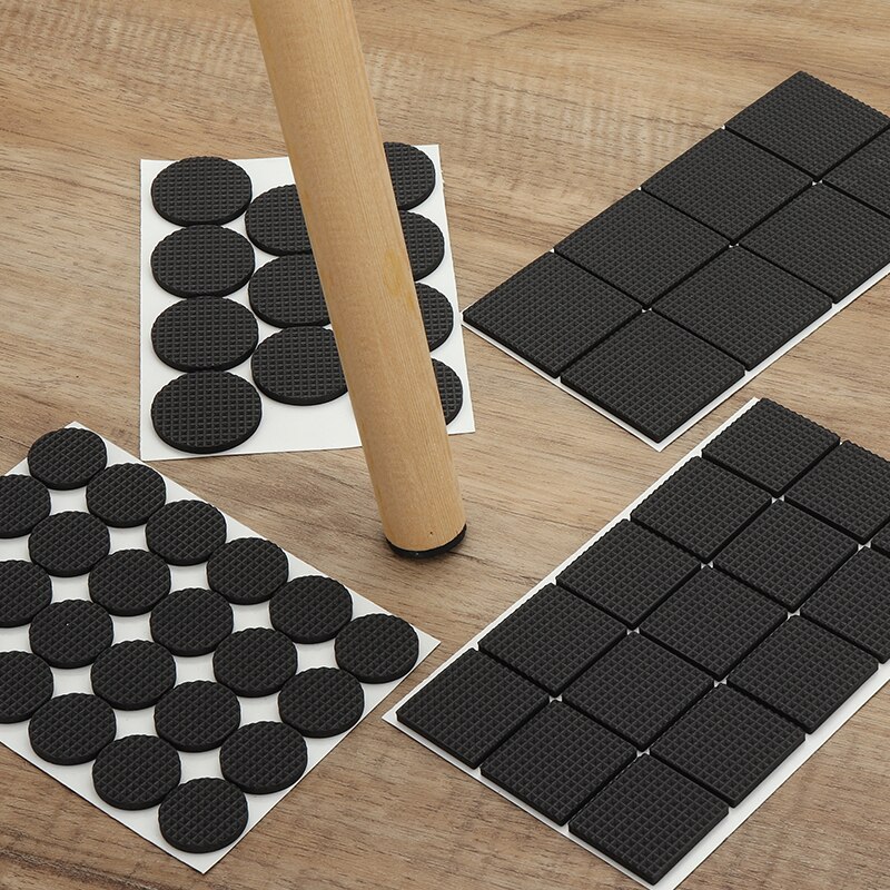 Self Adhesive Rubber Non-Slip Mat, Furniture Feet, Felt Chair Legs, Anti-Vibration Pad, Wood Floor Protectors