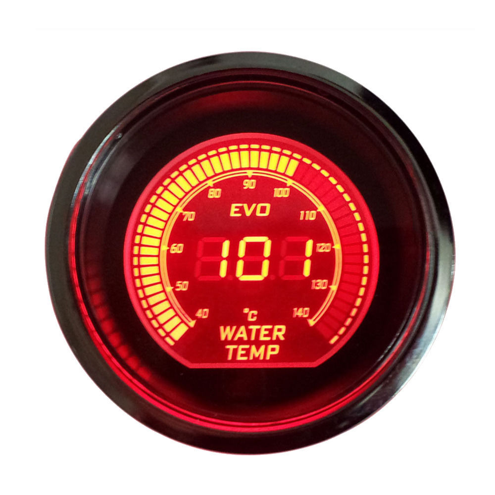 EE. UU. Soporte Universal para relojes digitales de 2 &quot;, 52mm, luz LED azul y roja, medidor de temperatura del agua, accesorios para coche Celsius