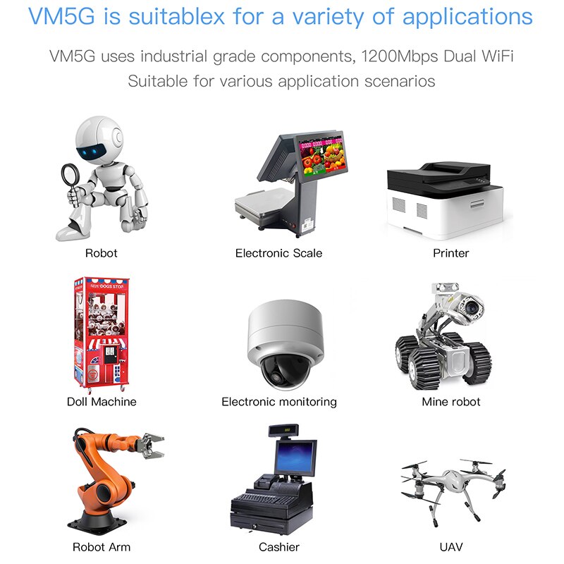 Top Industrial Grade 5G Dual-Band Wifi Module 1200M Wireless Bridge Repeater Wireless Wifi to Cable for Computer Video