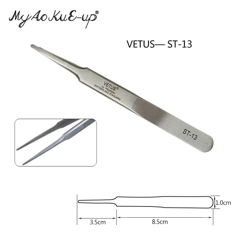 Anti-Statische St Vetus Pincet 1 Pcs Originele Pincet Voor Wimper Extensions Rvs ST-10/11/12 /13/14/15/16/17 Pincet: ST-13