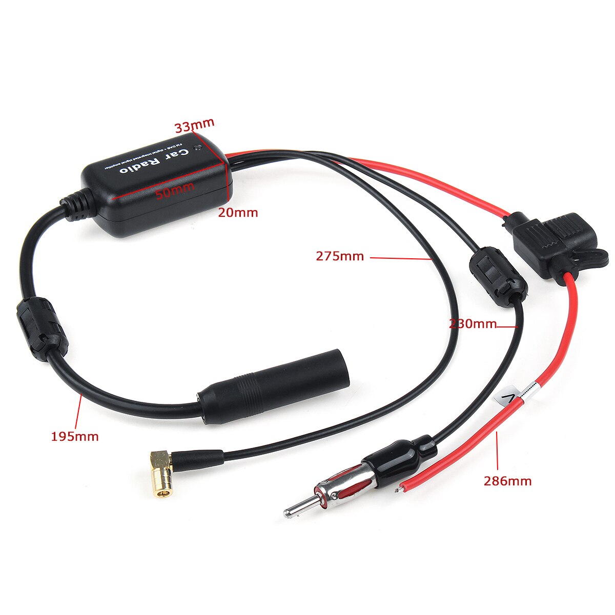 Universal- tupfen +/ FM Auto Antenne Antenne Splitter Kabel Digital Radio + Verstärker