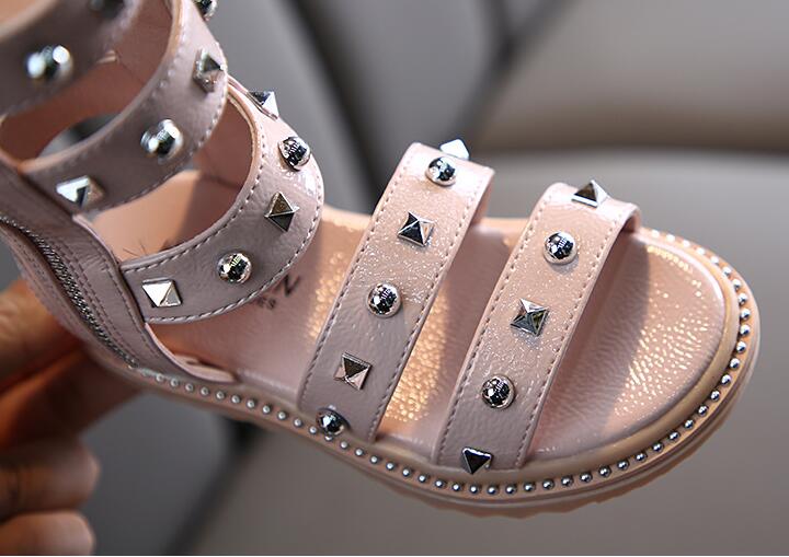 Klinknagels kinderen gladiator sandalen meisjes zomerschoenen pu leren hoge sandalen voor meisjes maat 26-36