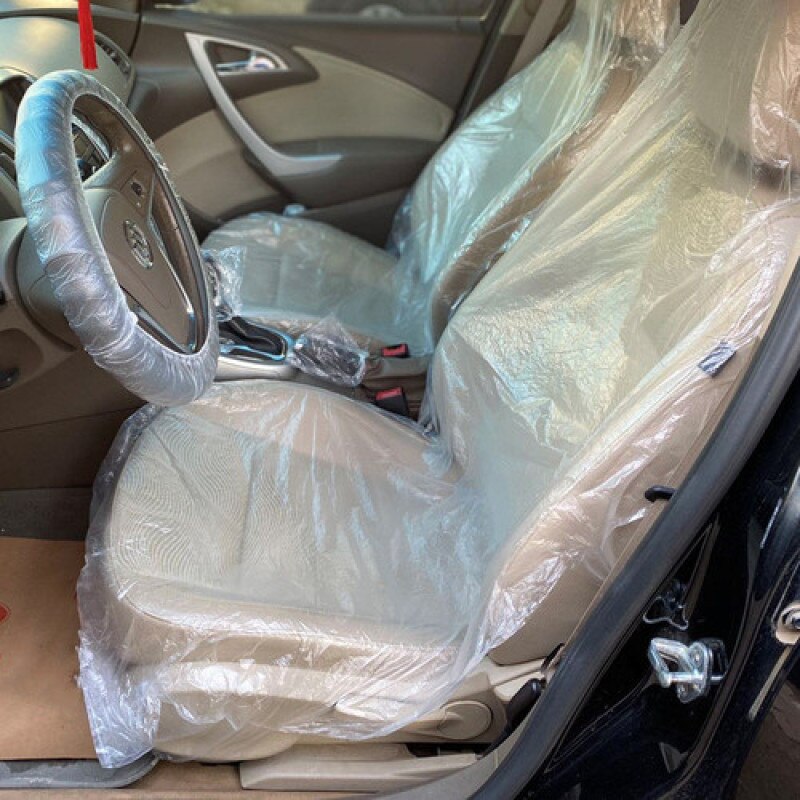 Disposable Plastic Car Seat Covers Protective Covers for Beauty Repair Waterproof Universal 50/100 Pieces