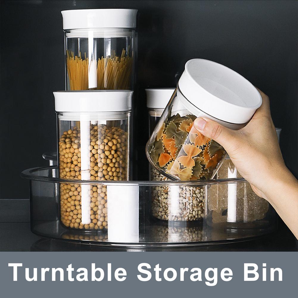 360 Rotating Storage Container Turntable Kitchen Spice Bottle Organizer Turntable Storage Bin Skin Care Product Storage Box