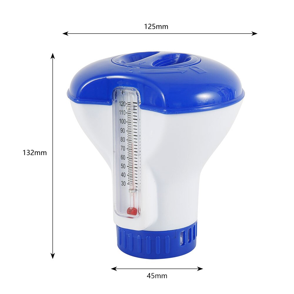 Zwembad Drijvende Chemische Chloor Dispenser Met Thermometer Desinfectie Zwembad Schoonmaken Tool Desinfectie Applicator Pomp