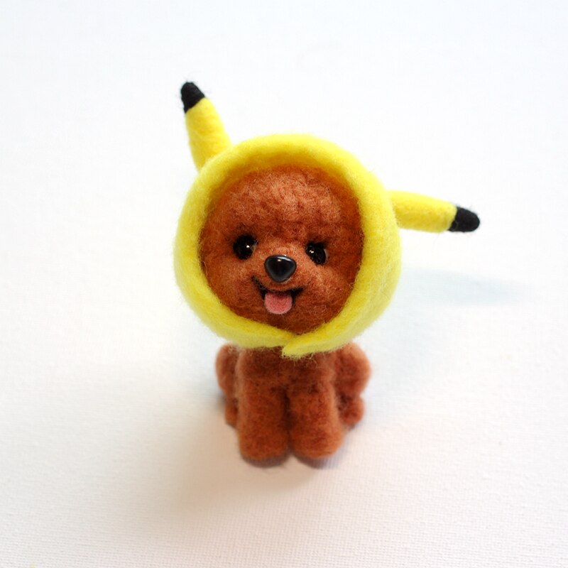 5 farver bamse nålefilt dyr diy craft kit håndlavet sød filtehund shiba inu uldfilt legetøj julefilt til børn: Stil 10