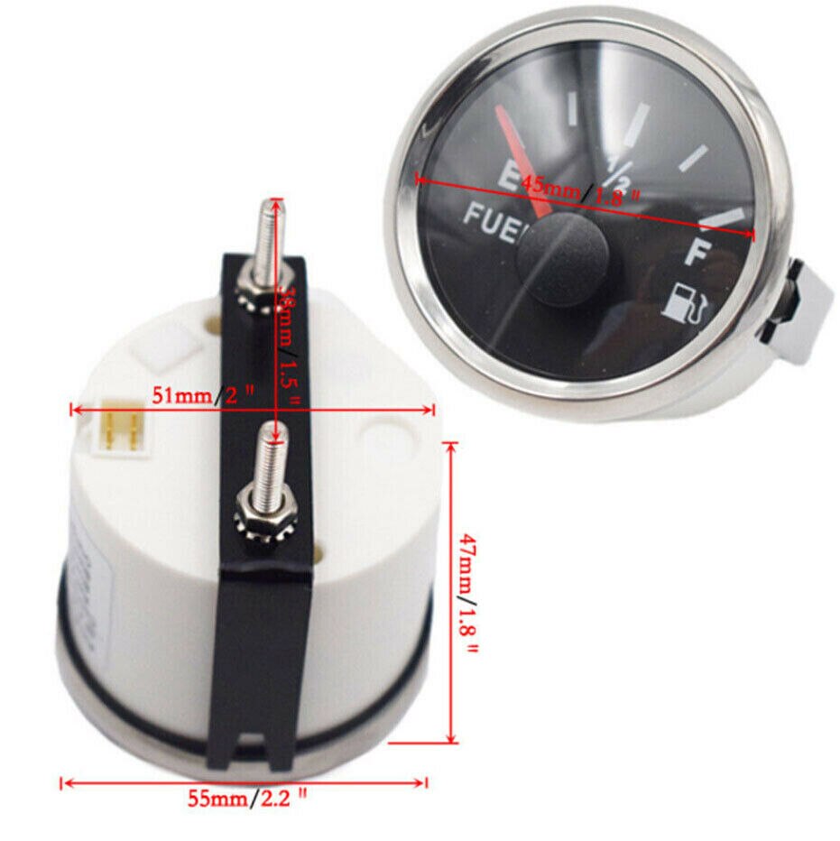 52mm Car Marine Boar Oil Fuel Level Indicator Gauge 0-240 Ohms Tank Indicator DC12/24V