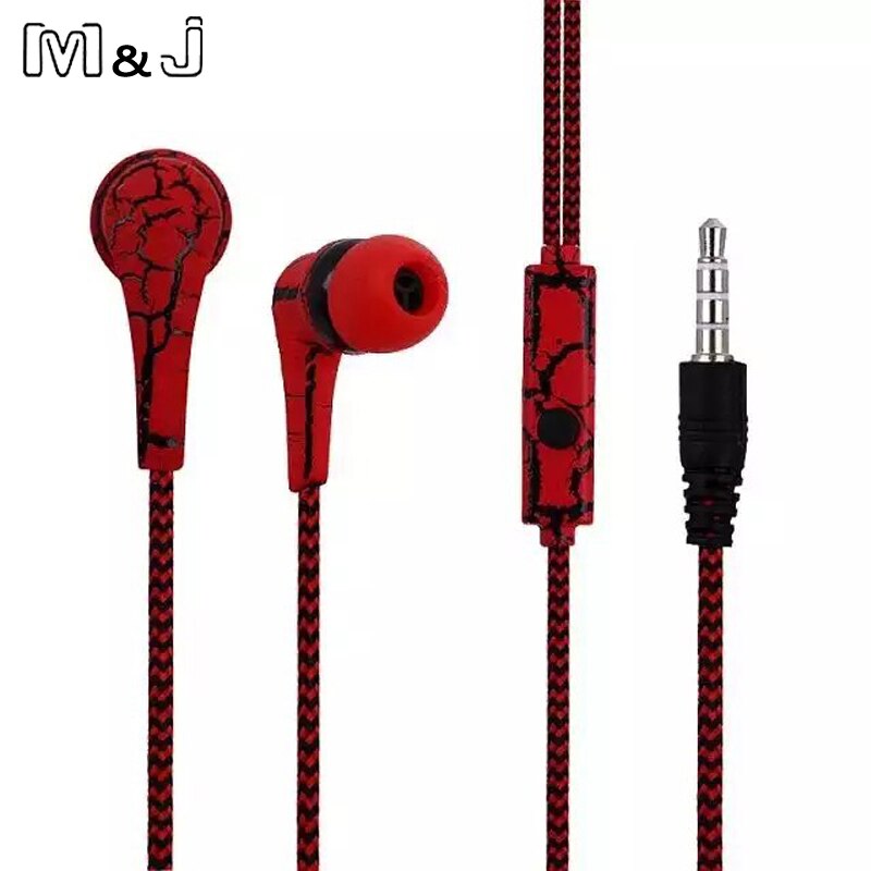 M & J-auriculares originales con de grietas en el hielo, para teléfonos móviles, con micrófono, para iPhone, Samsung, xiaomi