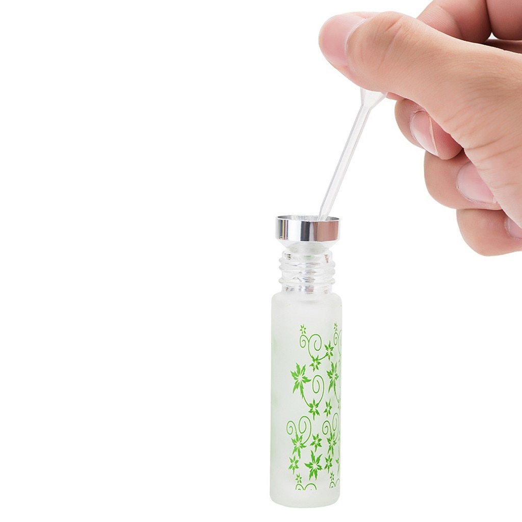 Botella de aceite esencial rellenable 6 uds 10ml botellas de vidrio Roll-on con botella de bola de rodillo contenedor vacío botella de Perfume de viaje
