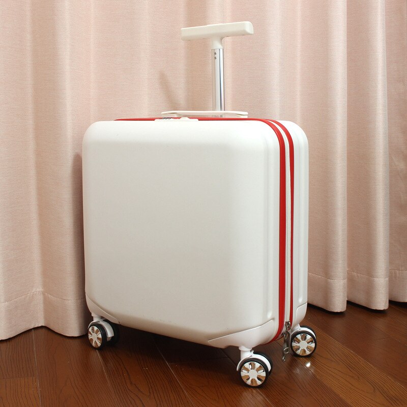 Trolley Case Boarding Code Doos Bagage Case Universele Wiel Unisex Reistas Zakenreis Bagage Stewardess Case Box: White red edge / 20 inches