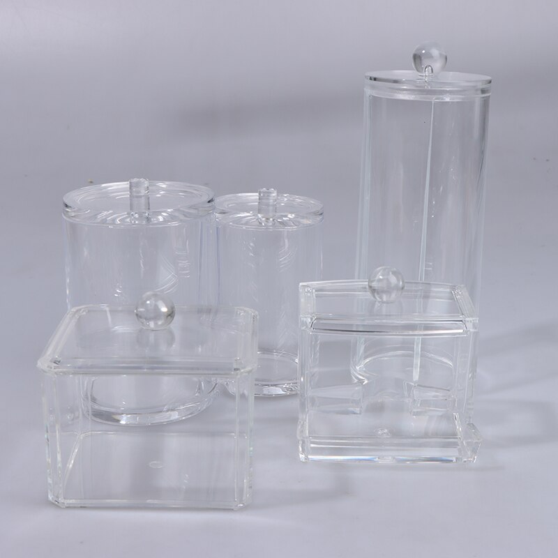 Acryl wattenstaafje make-up organizer opbergdoos draagbare container make-up wattenschijfjes houder cosmetica organizer