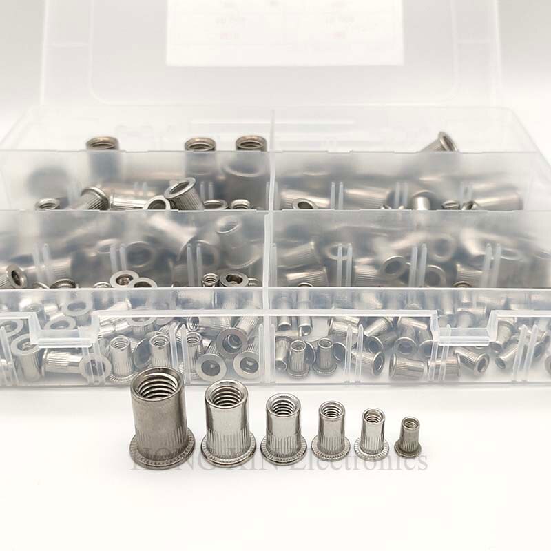 205Pcs Stainless Steel Rivet Nut Rivnut Insert Nutsert kit M3 M4 M5 M6 M8 M10 in one box