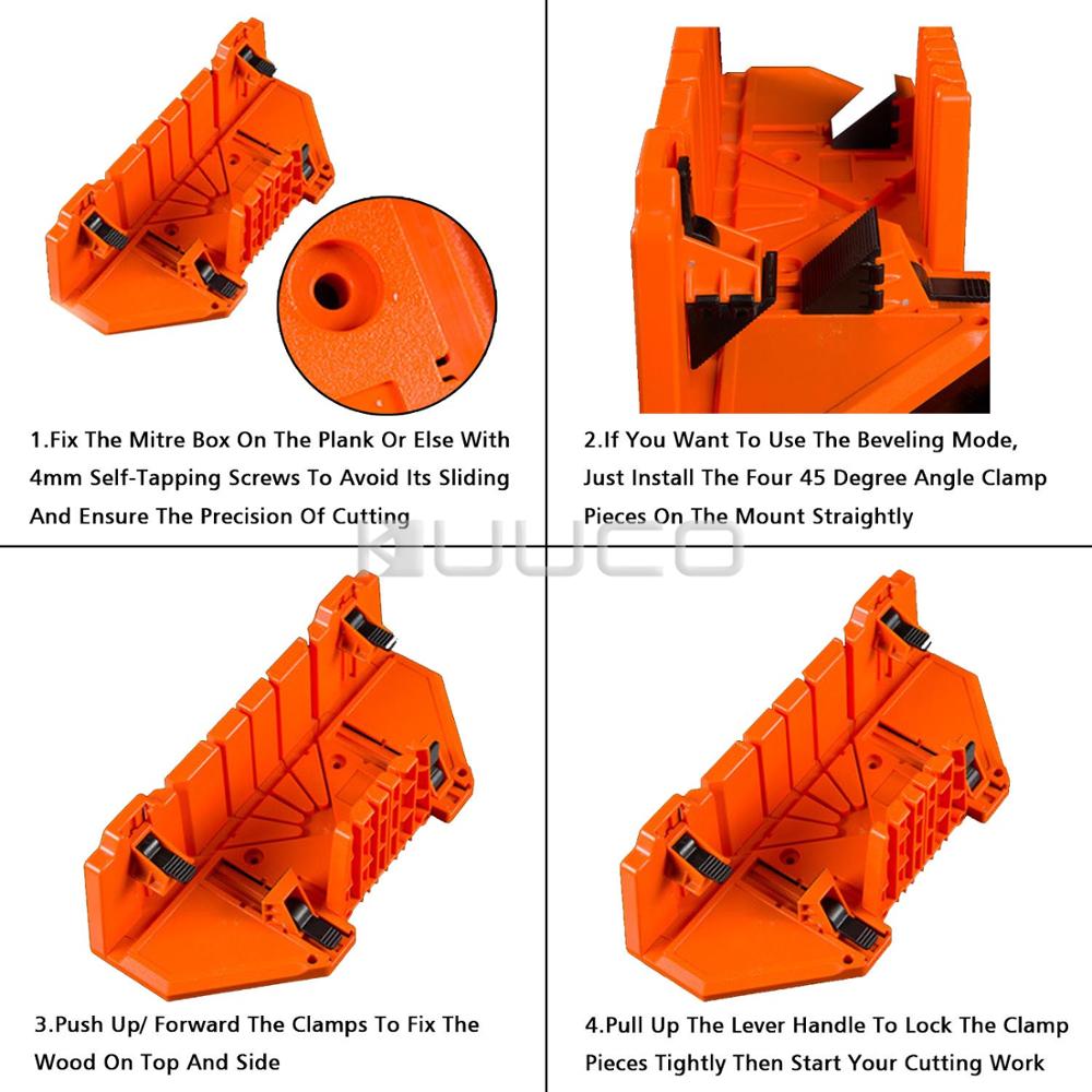 DIY Tools/Angle clamp/Angle Fixed/Adjustable Carpenter's Wood Angle Cutting Miter Box and Back Saw for Wood Angle Cutting etc