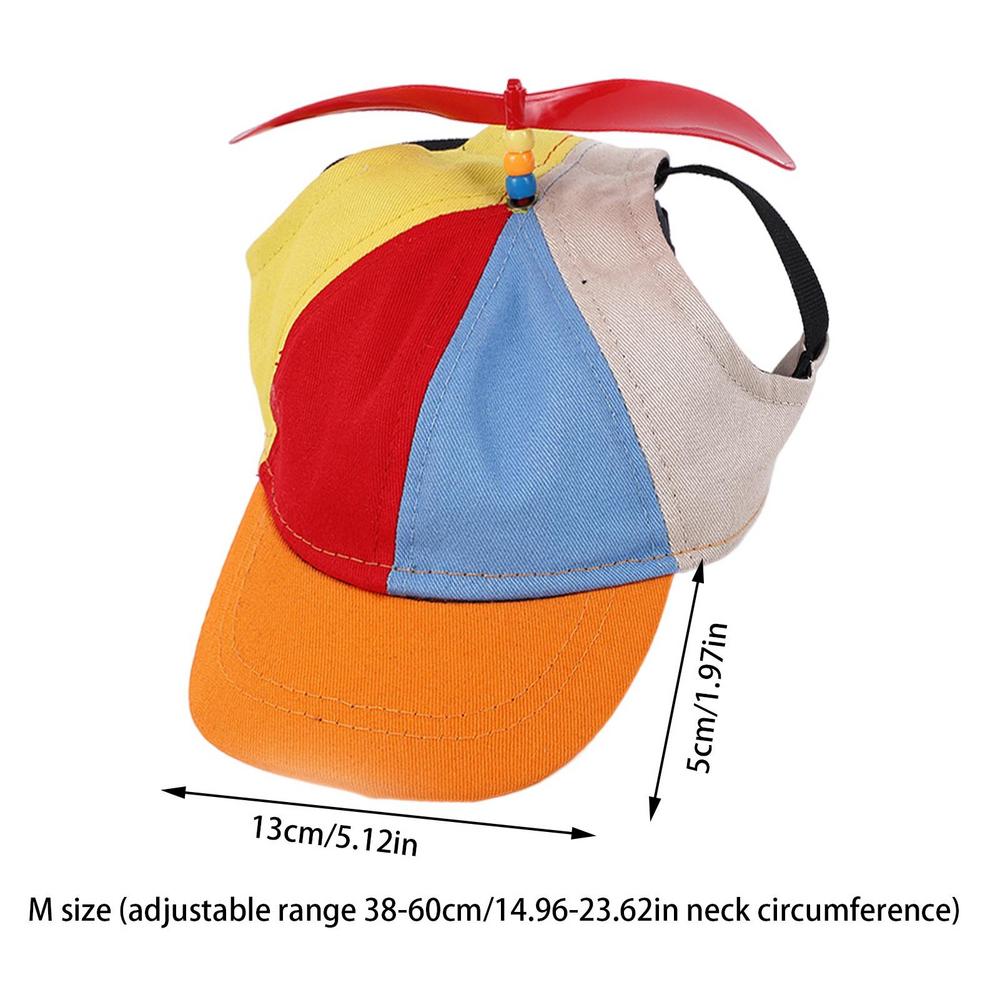 Cappello a elica per cani cappelli per sport tutto'aria aperta per animali domestici con fori per le orecchie cappello per cani cappello a cilindro per elicottero arcobaleno per piccoli cuccioli di gatti forniture per animali domestici