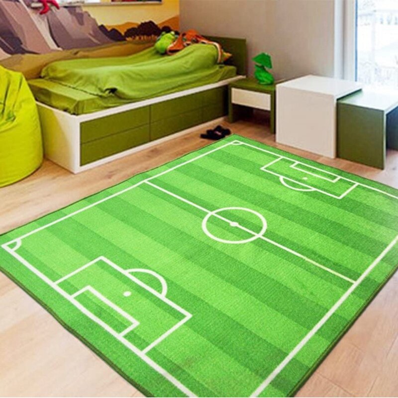 Fotbollsmatta, plan barn lekplats fotbollsplan matta, baby lek krypmatta stora mattor lekmatta för pojkar flickor, hem boende r