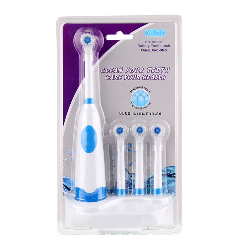 1Set Sonic Scrubber Electric Tooth Cleaning Brush Ultrasonic Dust Cleaner Whitening Waterproof Teeth Brush With Battery TSLM1: 02