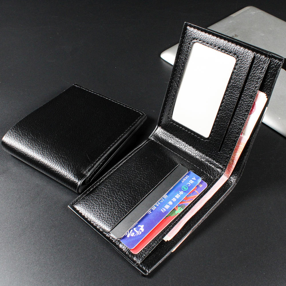 Men's Short Wallet PU Leather Thin Men Coin Pocket Korean Multi-function Leather Purse Shopping Credit ID Cards Holders