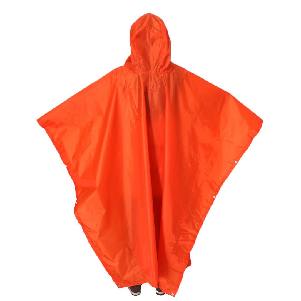 Multiuse regn poncho udendørs camping tæppe nødsituation rygsæk regntæppe: Orange