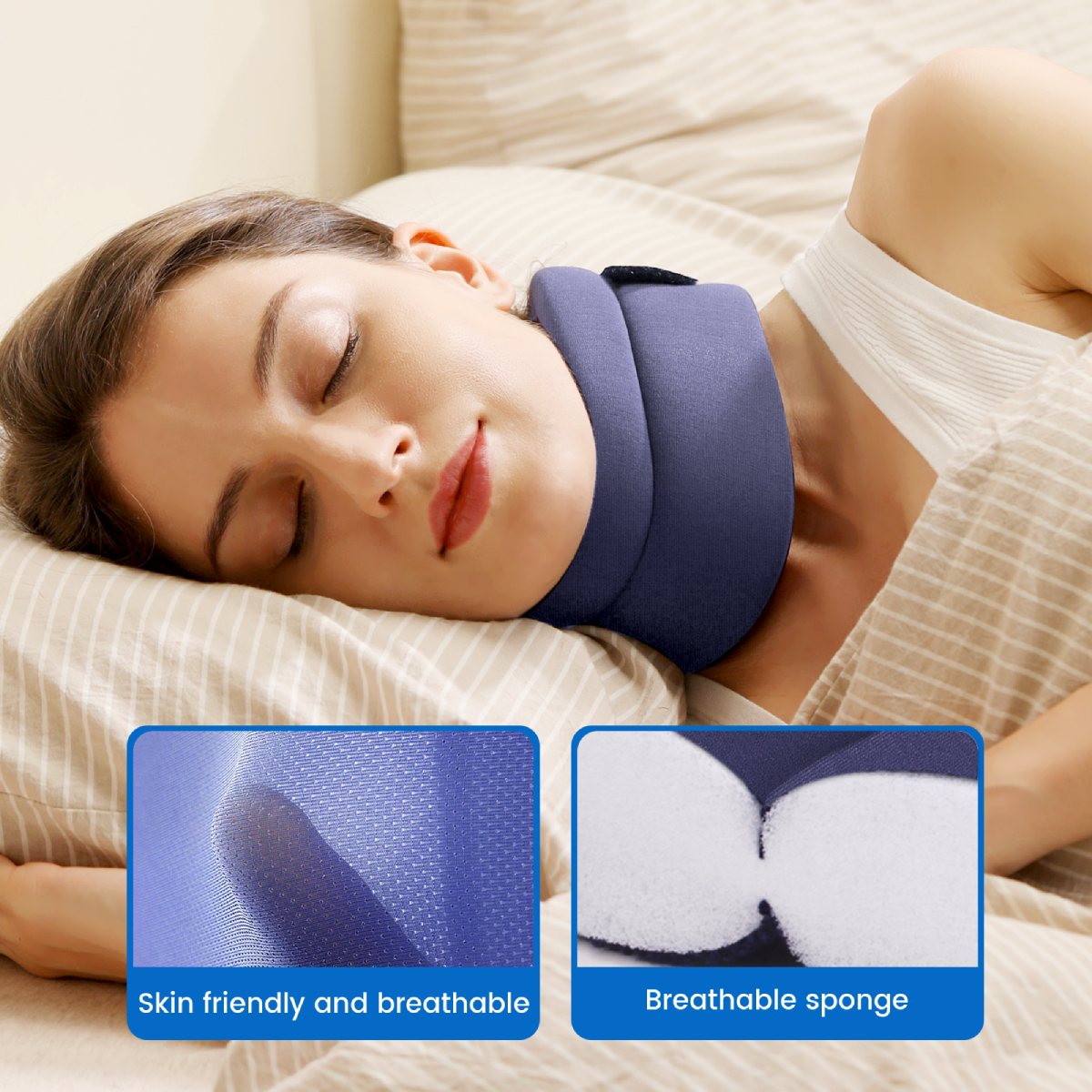 VELPEAU Neck Brace Support Foam for Neck Pain and Spine Pressure Adjustable Cervical Collar for Snoozing and Sleep Apnea