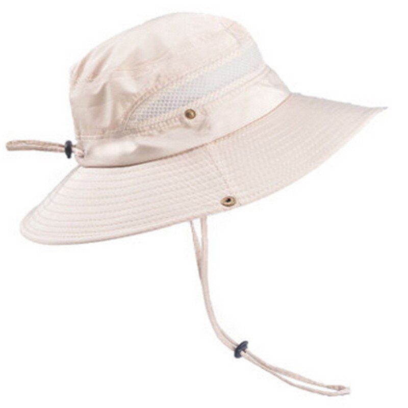 Jahrgang Cowboy Hütte Männer Gittergewebe Eimer Kappen Für Männer Sommer Kappen Breite Krempe UV Schutz Klappe Hütte Männer Ich bin Freien Atmungsaktiv Strand Kappen