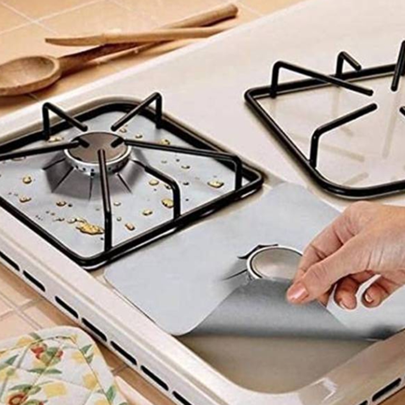 16Pcs Gas Hob Range Protectors Stovetop Burner Protector Liner Cover Cleaners Cooker Covers Reusable Gas Stove Mats