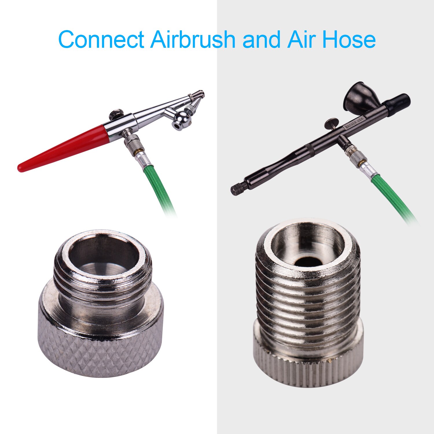 9 stk airbrush adapter kit sæt i flere størrelser tilslutningssæt til airbrush luftslange kompatibel med badger paasche airbrush