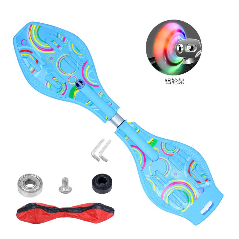 Snake board-ruedas intermitentes para adultos, 88cm, 35 pulgadas, para principiantes, deslizantes al aire libre, 2 ruedas, de aleación de aluminio: A4 flash wheels