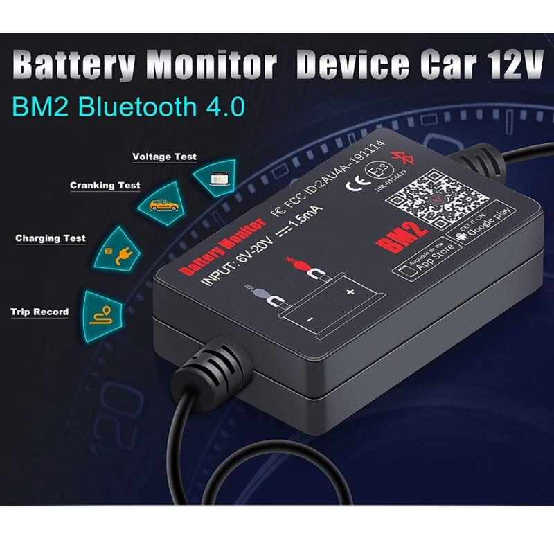 Automotive Battery Monitor 12V Bluetooth Car Battery Detector Low Power Consumption Testing Equipment
