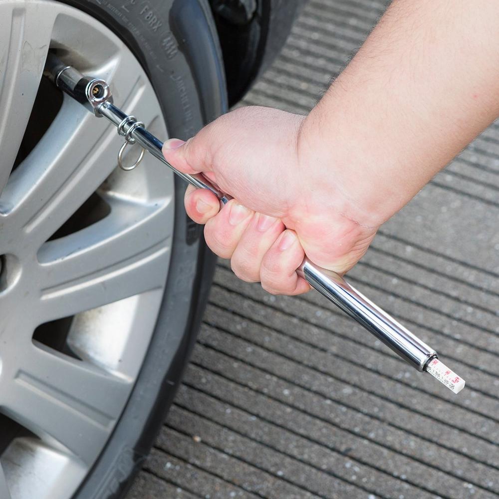 Medidor de presión de neumáticos Tipo lápiz de doble cabeza, resistente, 10-150 PSI, para coche, camión, motocicleta