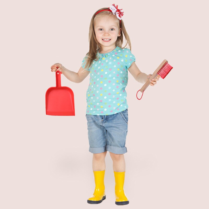 6 pièces enfants enfants ménage jouets nettoyage balayage vadrouille balai brosse pelle à poussière vraiment vie jouet Playset enfant semblant jouer outil