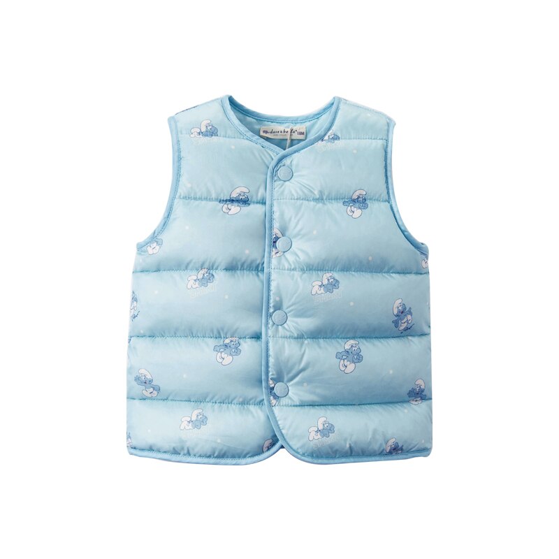 Manteau de rembourrage en duvet de canard blanc pour enfants, gilet sans manches 90% en duvet de canard, très léger, de dessin animé, pour bébés garçons, DBX17503: 18M (73cm)