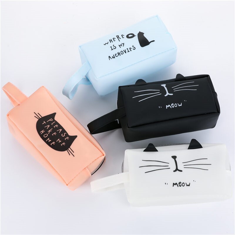 Estuche para lápices de dibujos animados, estuche escolar de gran capacidad, estuches para gatos, material estacionario para oficina y escuela, 04892