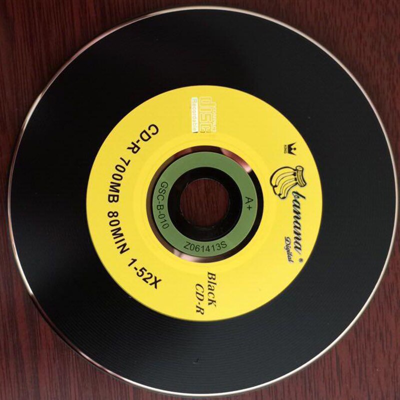 50pcs/lot Blank DJ Black Printed CD Drives CD-R Disks Bluray 700MB 80min 52X Branded Recordable Media Disc Spindle Write