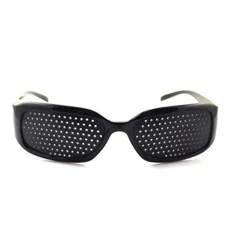Exercise Eyesight Pin hole Glasses Anti-Fatigue Corrective Myopia Astigmatism Reading Watching TV Black Frame Protector