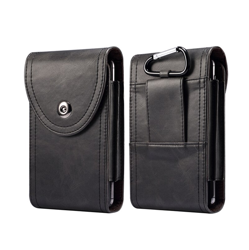 Belt Clip Holster Case Voor Telefoon 6.7 Inch Mobiele Telefoon Bag 2 Pouchs Voor Samsung S20 S10 S9 S8 Plus note20 10 9 8 Voor Smartphone: Black