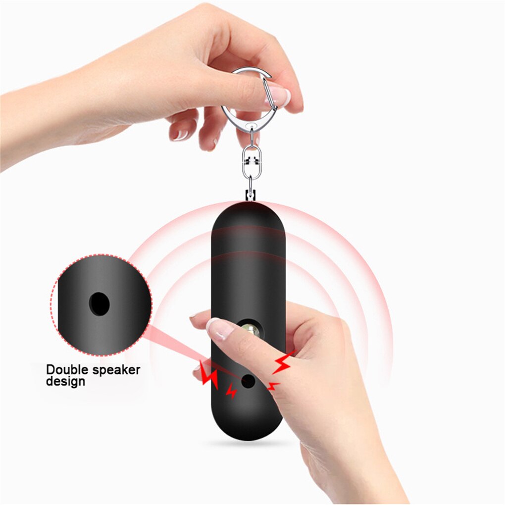 Safety Alarm Pocket LED Flashlight Emergency Alert Button Outdoor Protection Device Night Security Noise Maker Blue