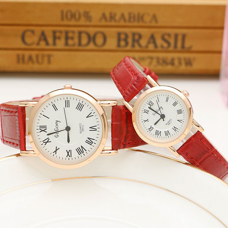 Verkoop Gogoey Romeinse Cijfers Paar Horloges Vrouwen Mannen Lover Couple Dress Quartz Horloge G844-2