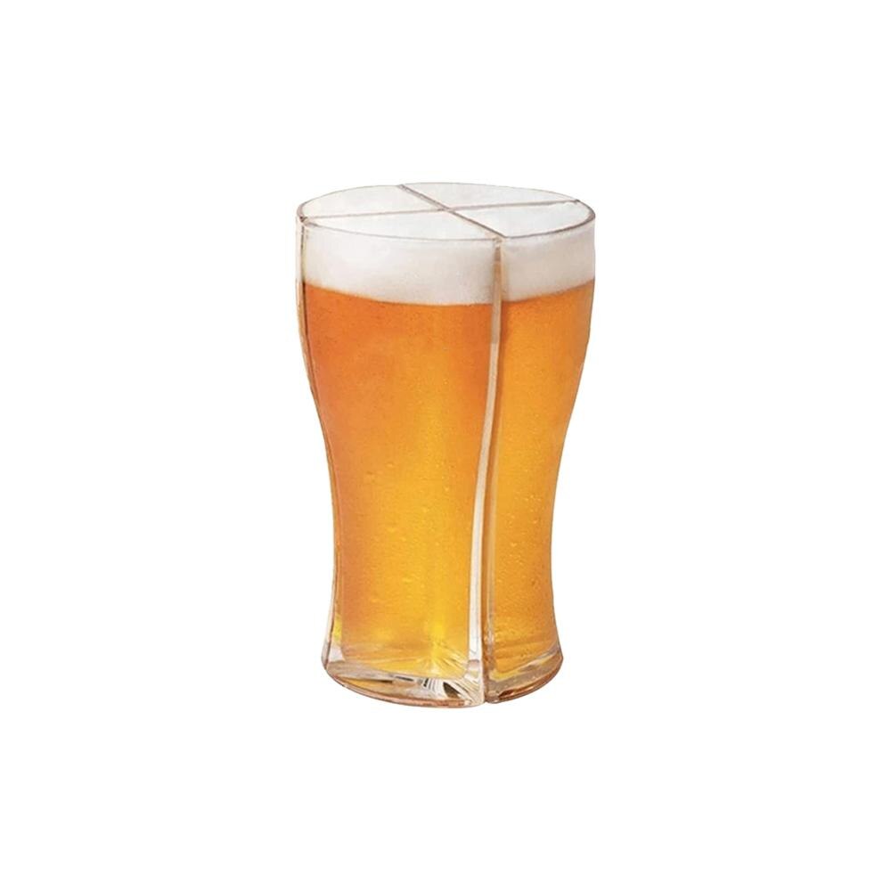 Super Schooner Beer Glasses Mug Cup 4-in-1 Large Capacity Beer Mug Separable Easy to Carry 4 Beer Glasses for Bar Party Home: large