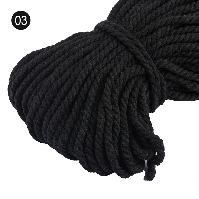 100% Katoen 3 Aandelen Twisted Katoenen Koorden 5Mm Diy Craft Decoratie Touw Katoenen Koord Voor Tas Trekkoord Riem 15 kleuren: color 03