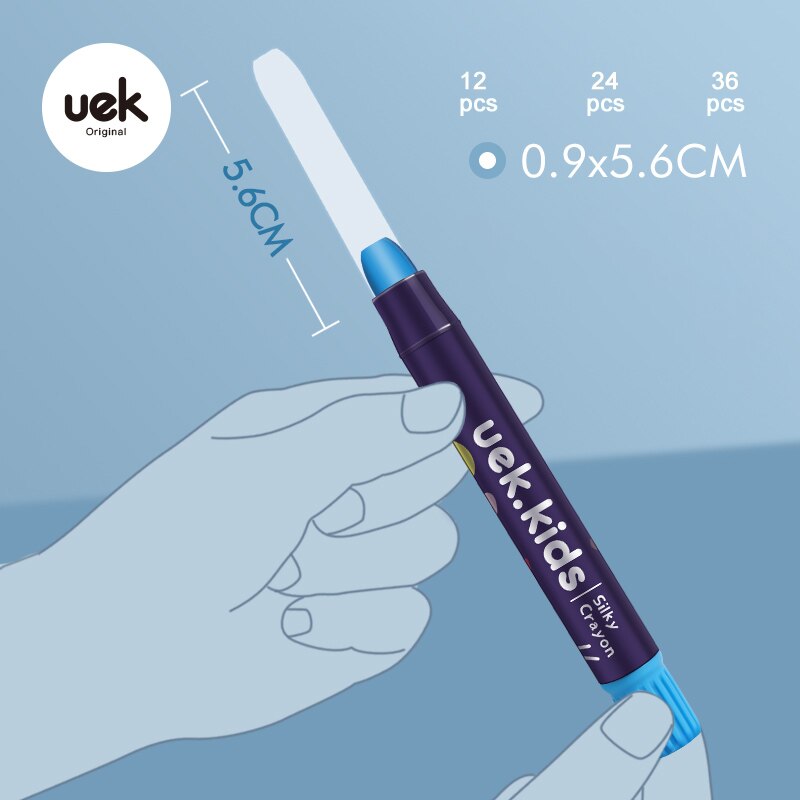 UEK Kids Washable Crayons Non Toxic Silky Washable Twistable Gel Crayon Large Crayons Safe for Baby Children Pastel Watercolor