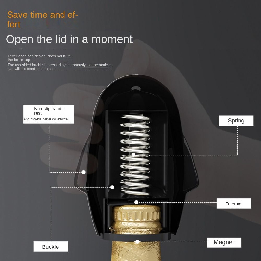 Automatic Penguin Bottle Opener Labor-saving Magnetic Beer Bottle Opener Push Down Press-Type Canning Lids Opening Tool